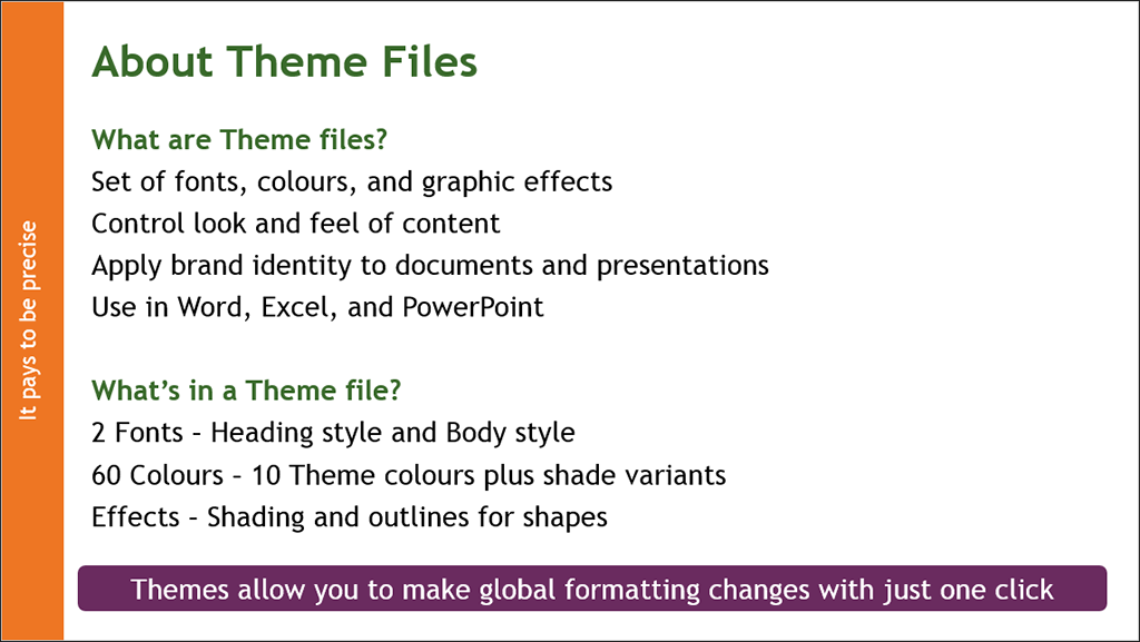 Microsoft Office Themes example after